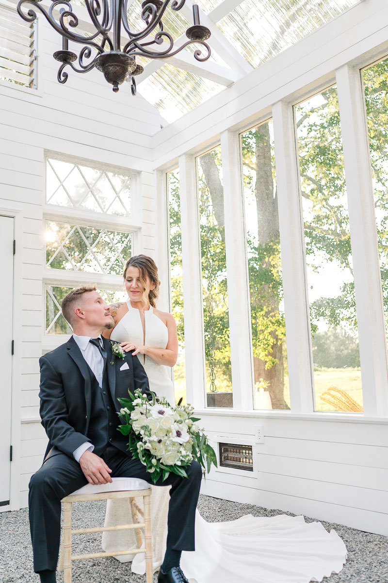 Married couple in the greenhouse