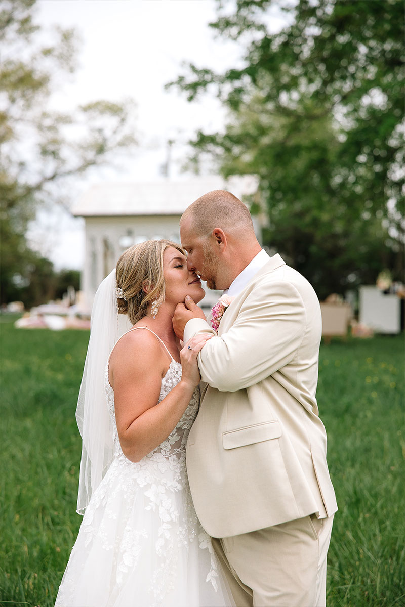 Bride and Groom at Firefly Haven in Hamptonville, NC