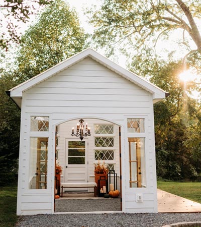 Outside of the Firefly Haven Greenhouse during early Fall